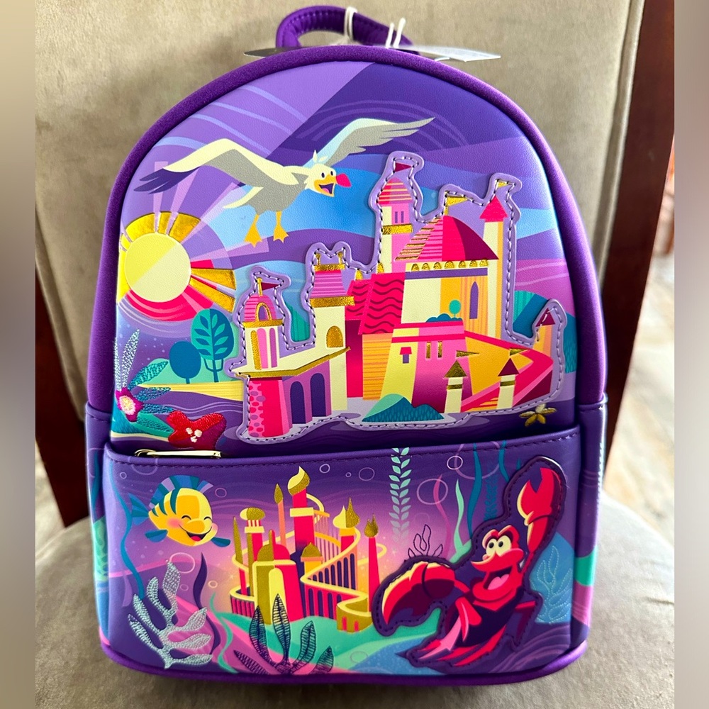 NEW WITH TAGS - Loungefly Disney The Little Mermaid Castle series Mini Backpack